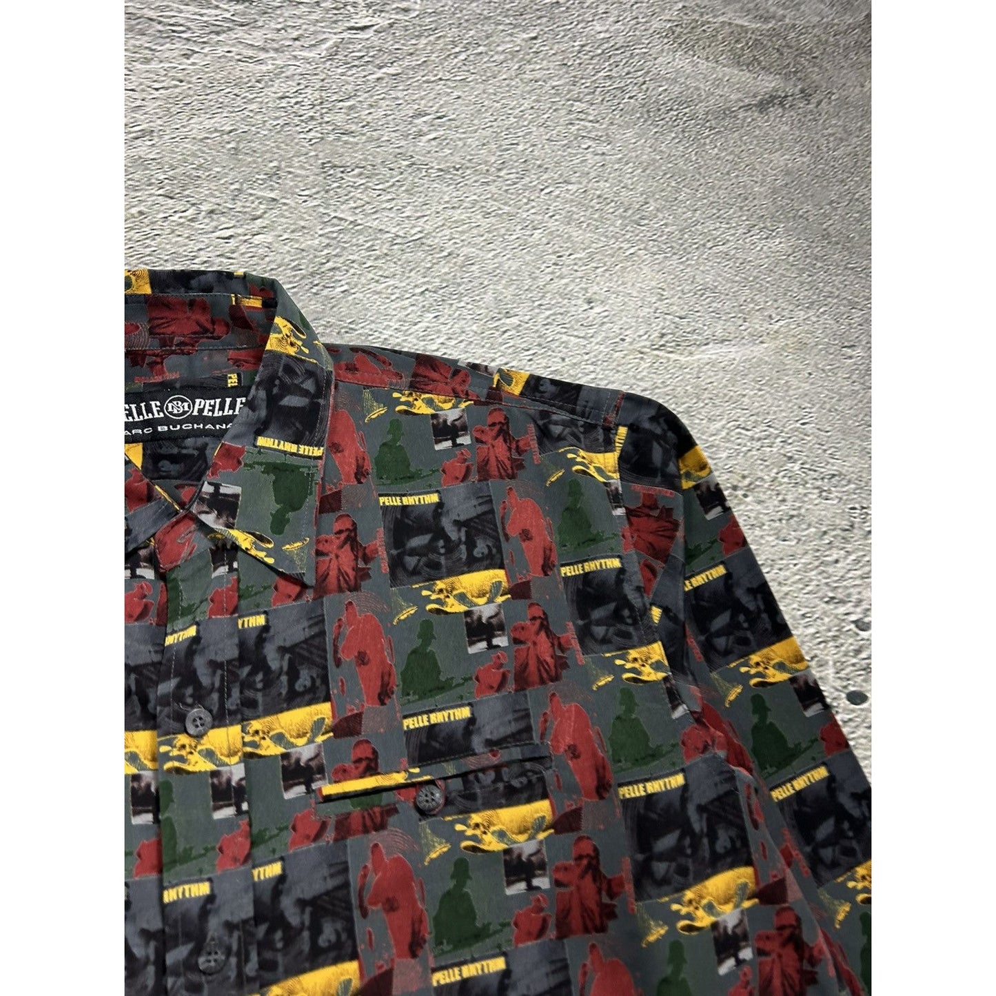 Pelle Pelle vintage full print Shirt button up music rhytm
