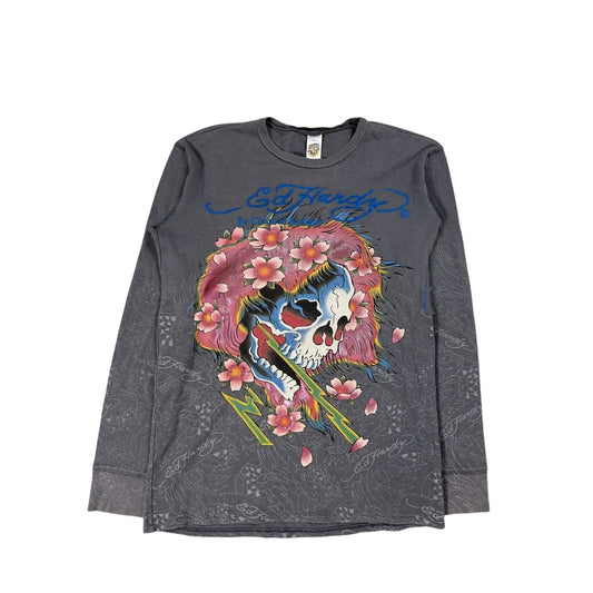 Ed Hardy Christian Audigier vintage grey longsleeve t-shirt