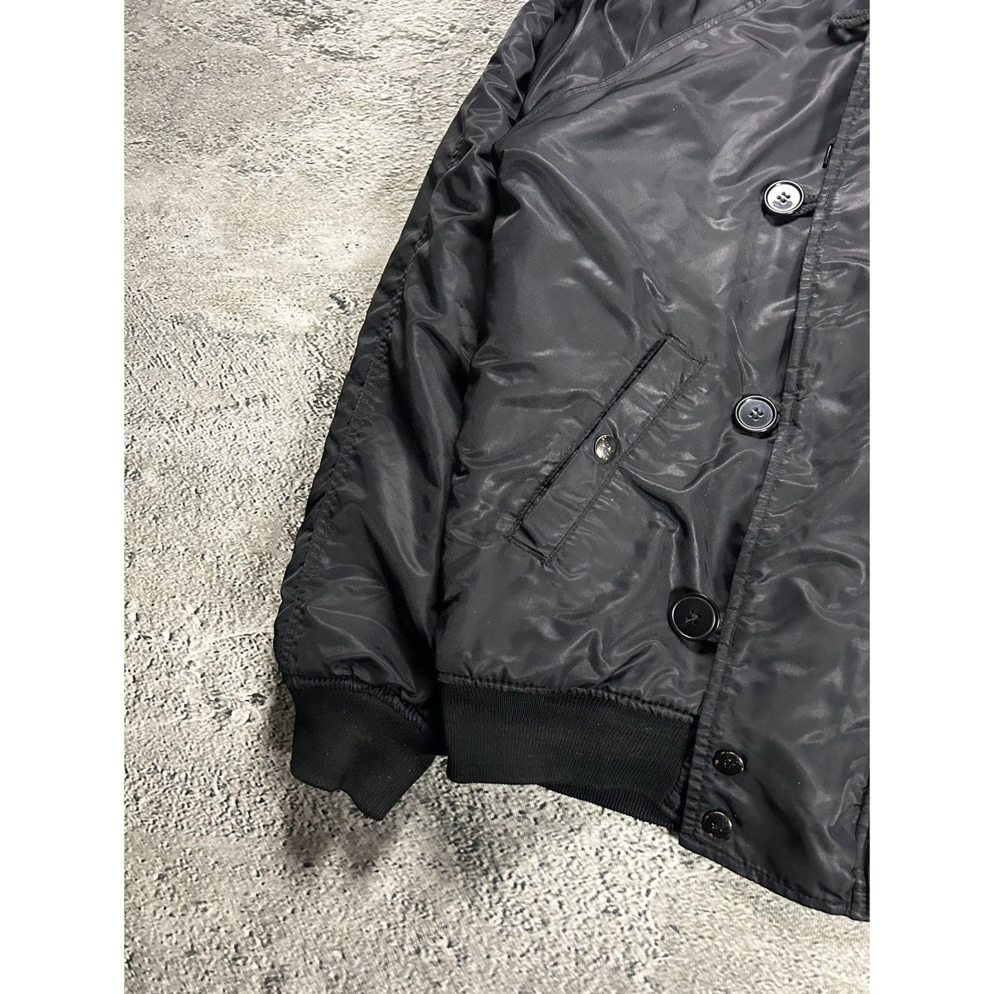 Vintage bomber jacket with fur hooded full zip