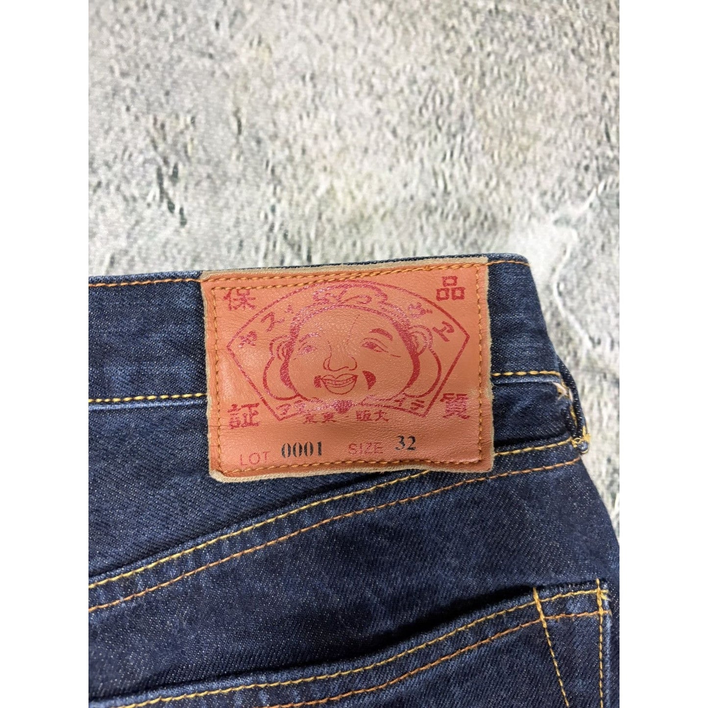 Evisu jeans daicock big logo red selvedge denim Y2K