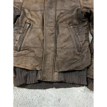 Diesel leather jacket brown vintage avant garde