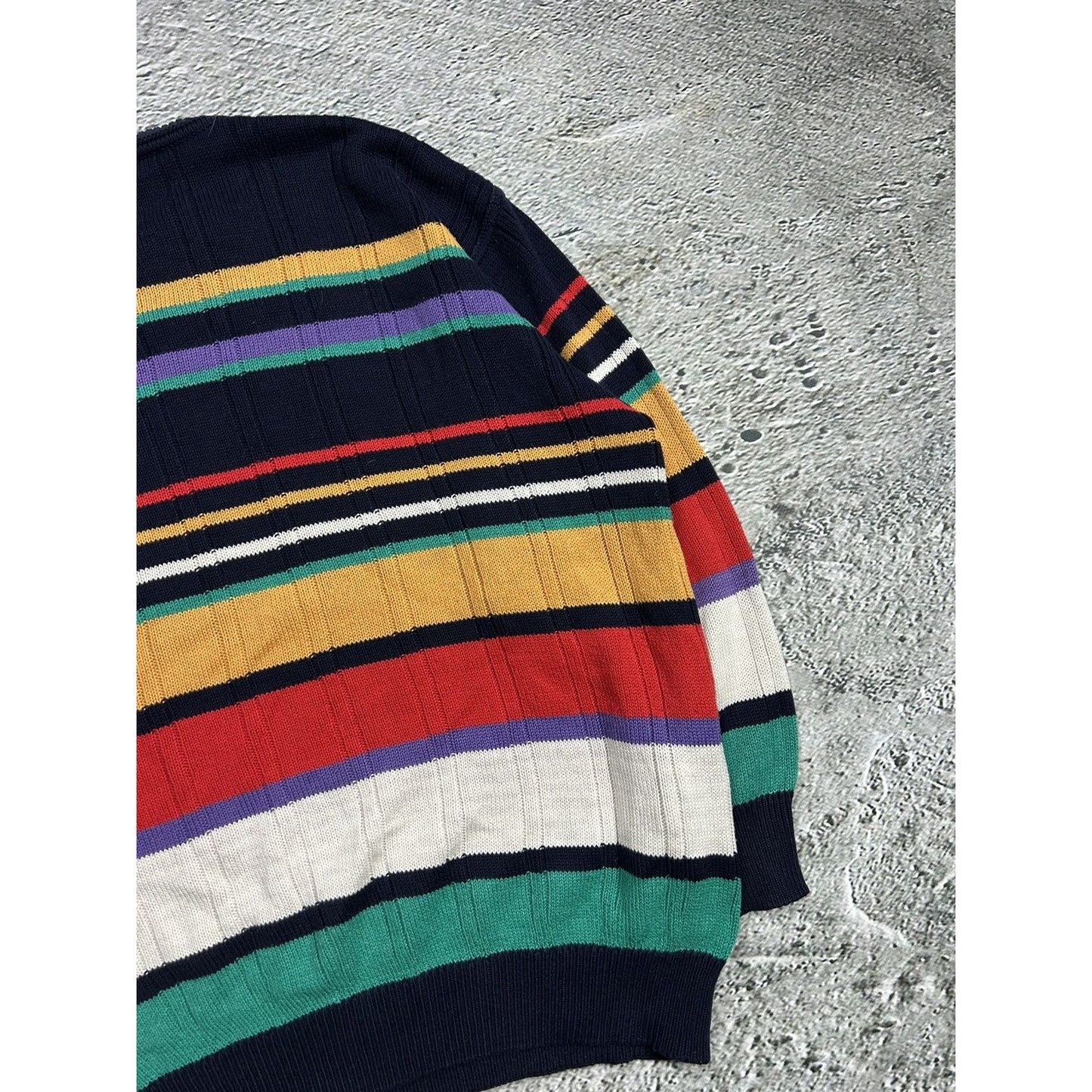 Monello vintage sweater Coogi style cable knit multicolor