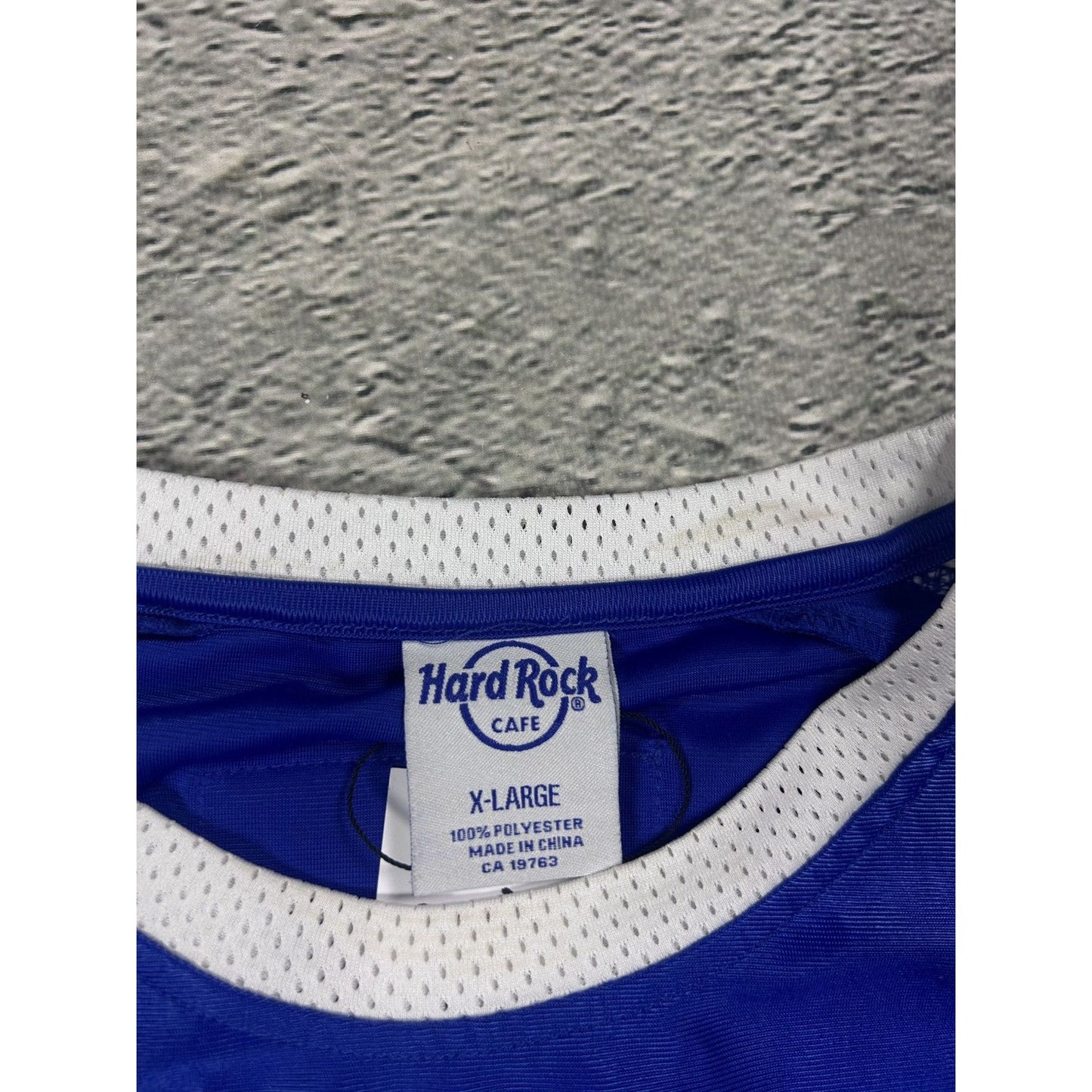 Hard Rock Cafe vintage football jersey blue flags soccer
