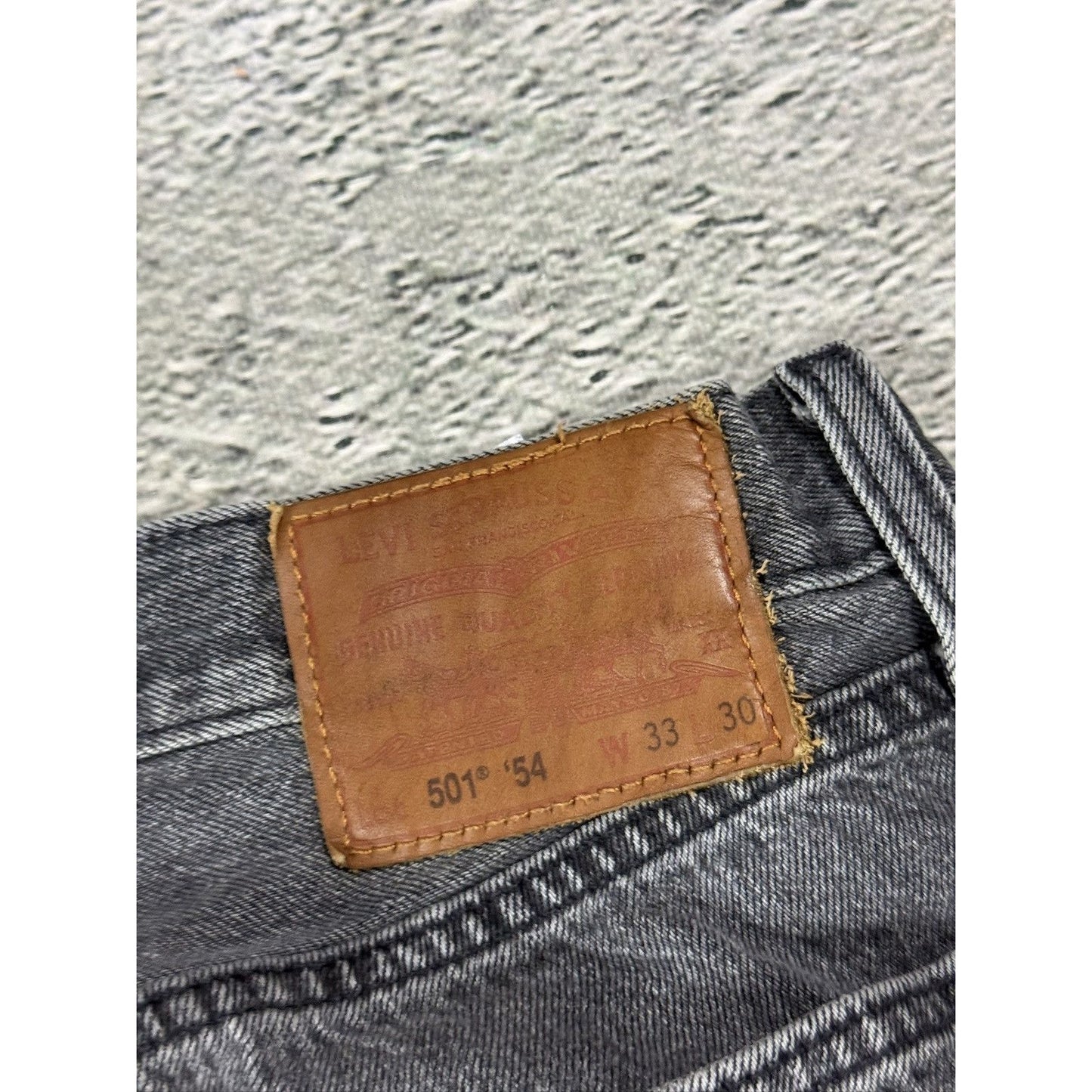 Levi’s vintage denim shorts distressed washed gray black