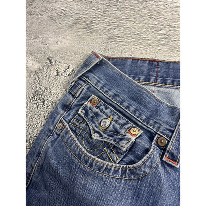 True Religion blue jeans contrast stitching Billy flared Y2K