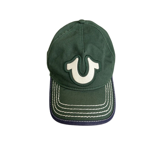 True Religion cap vintage Y2K green white thick stitching