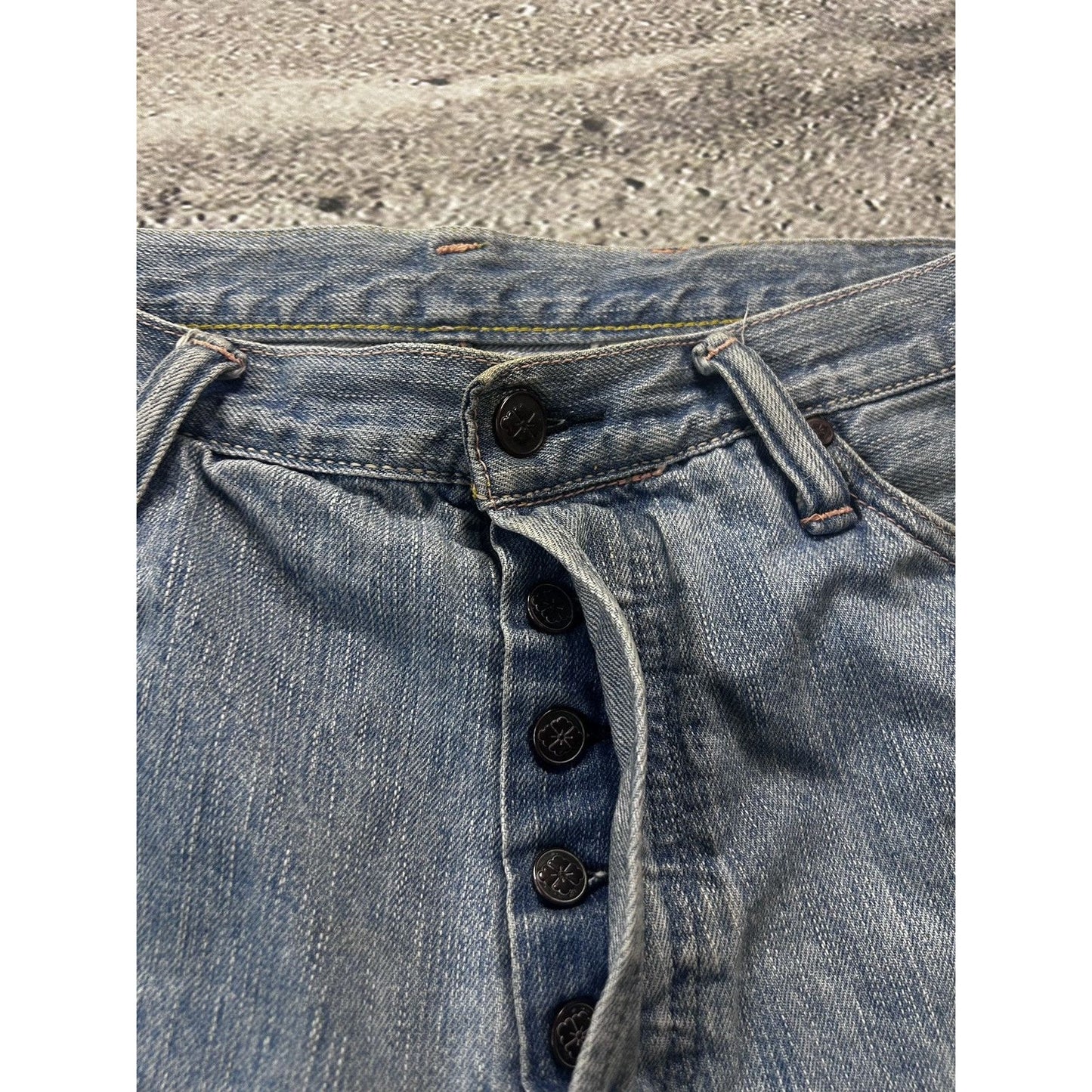 Yamane jorts Evisu denim shorts jeans Y2K embroidery face