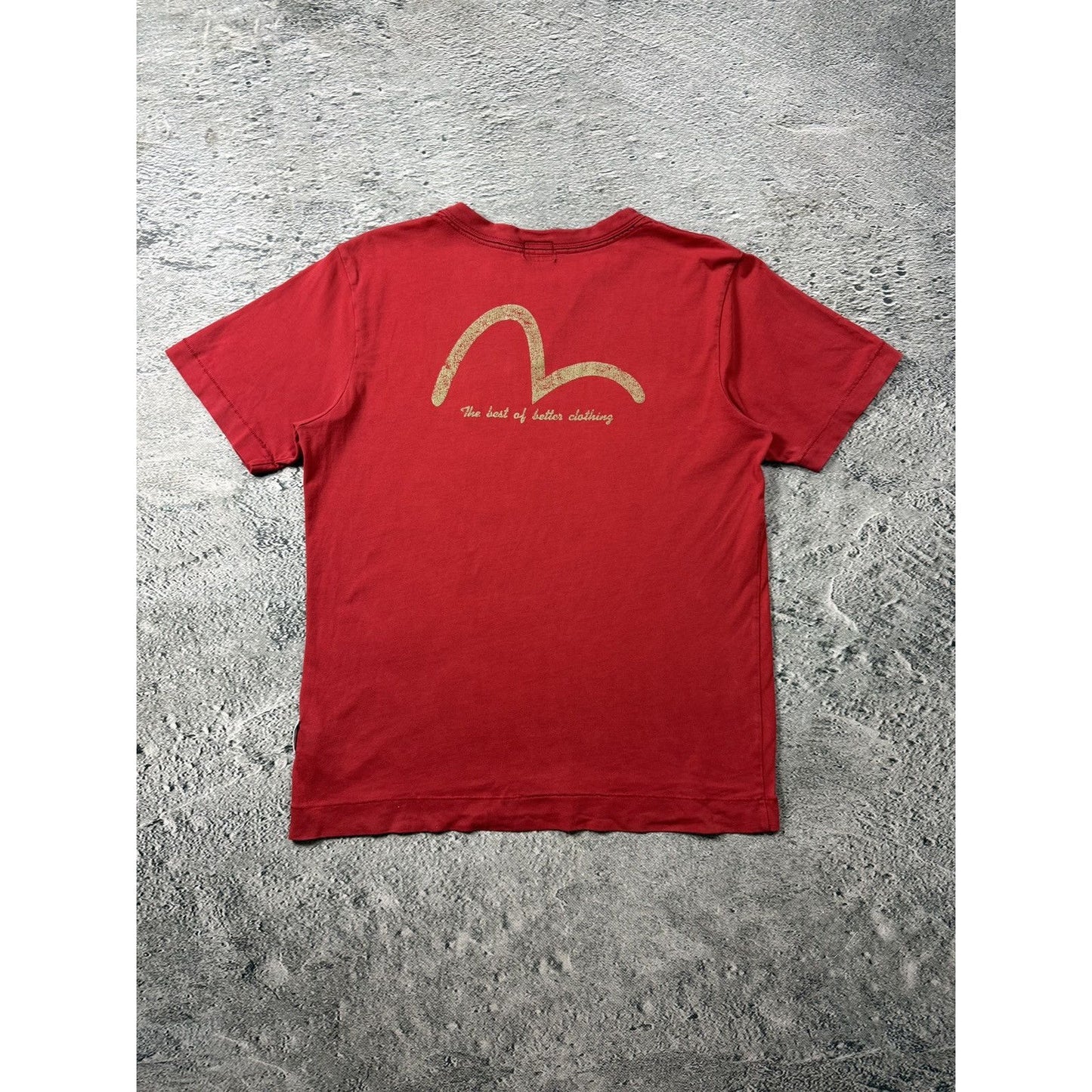 Evisu T-shirt big logo seagull brown Y2K