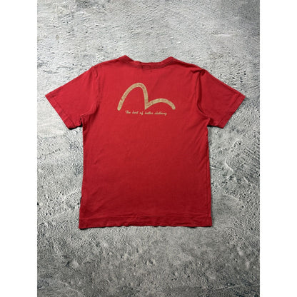 Evisu T-shirt big logo seagull brown Y2K