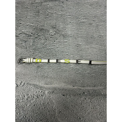 Diesel leather belt multicolour moving letters Y2K white