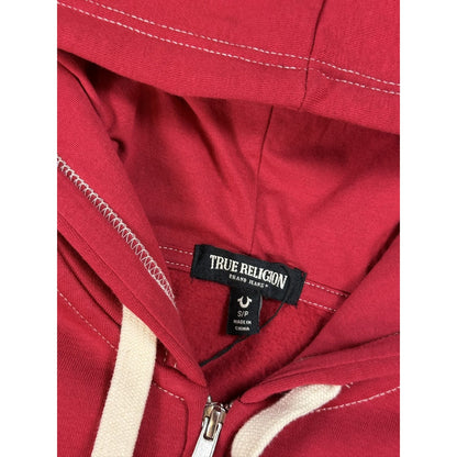 True Religion vintage red zip hoodie logo Y2K