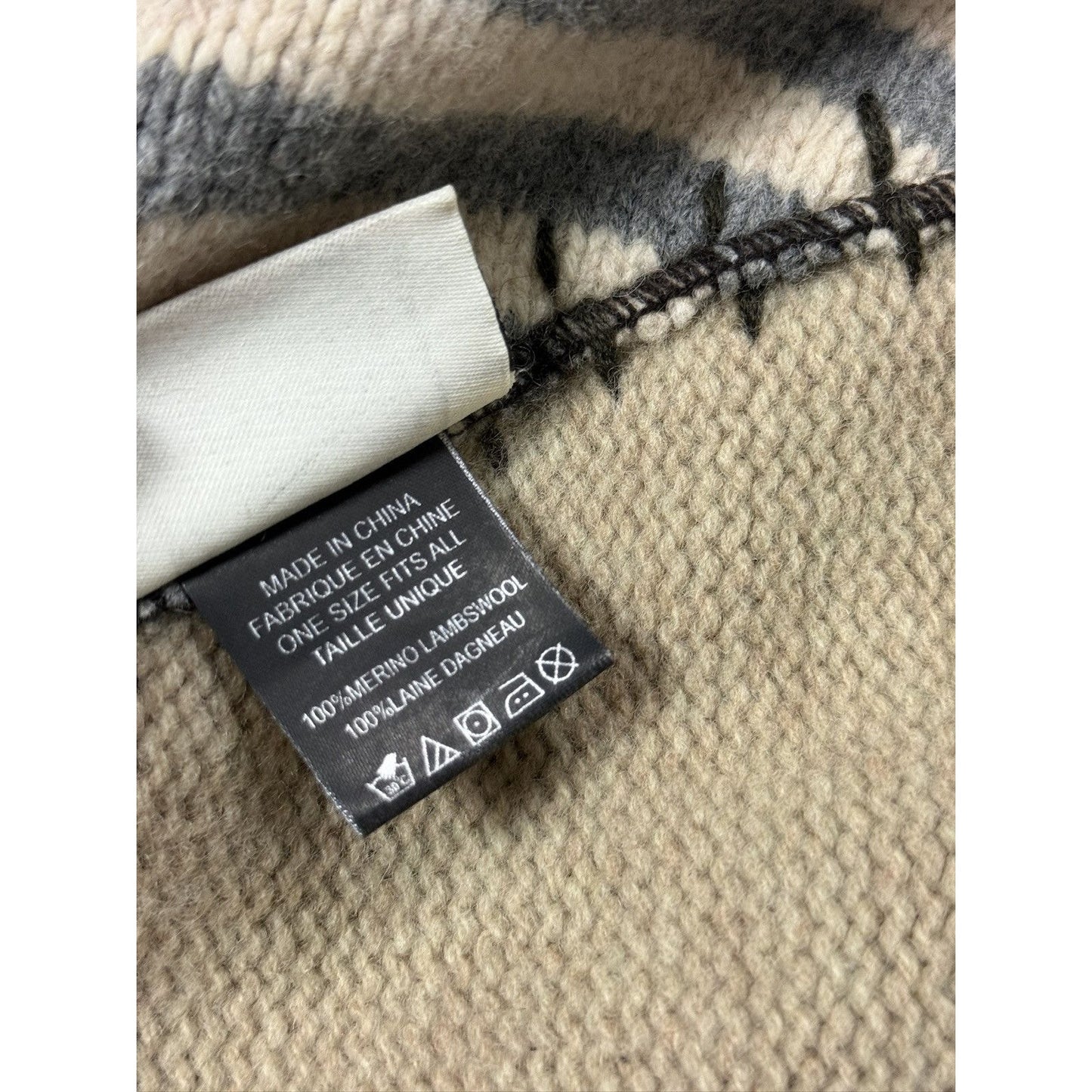 True Religion beanie vintage Y2K brown big logo thick stitch