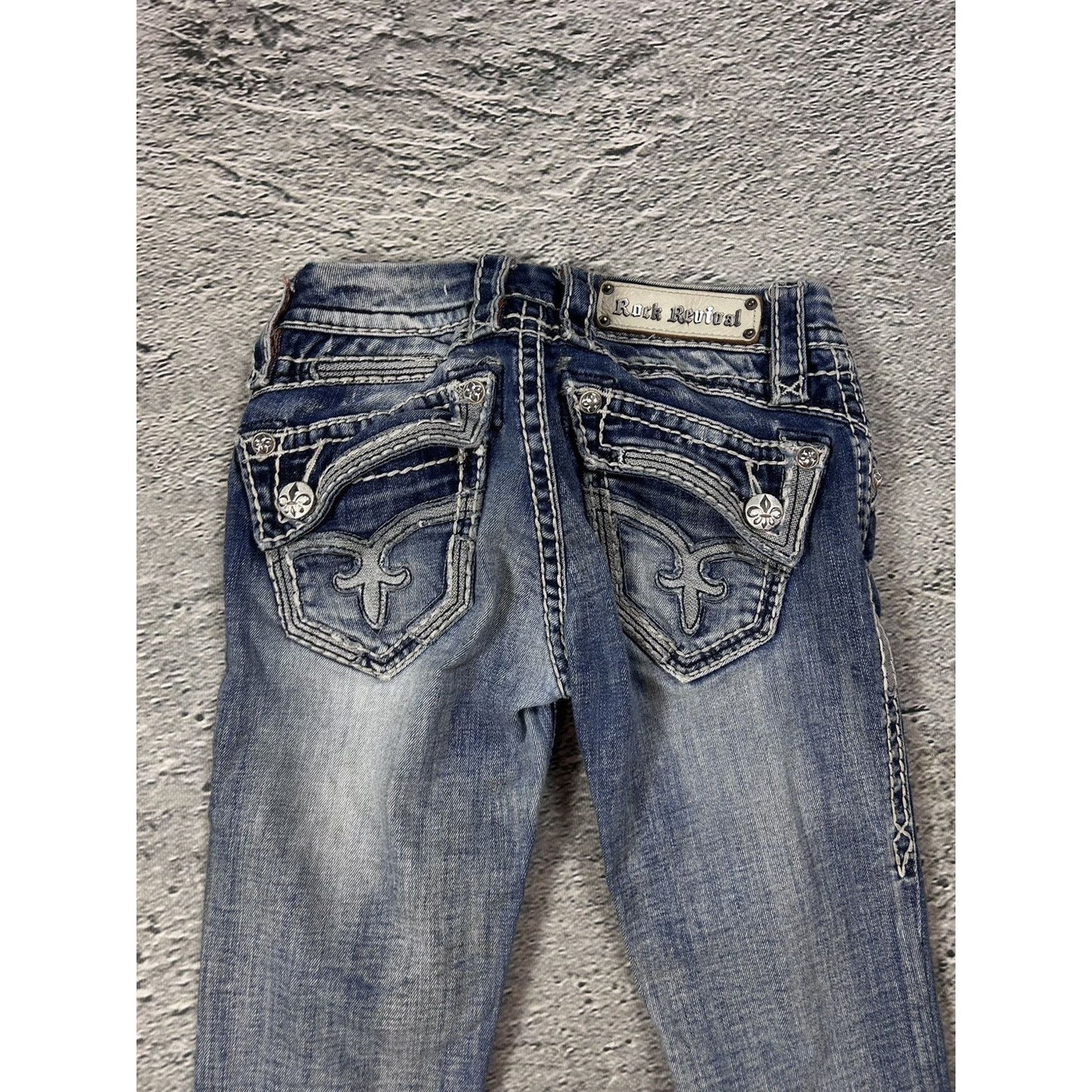 Rock Revival rhinestone glitter jeans Y2K flared denisa