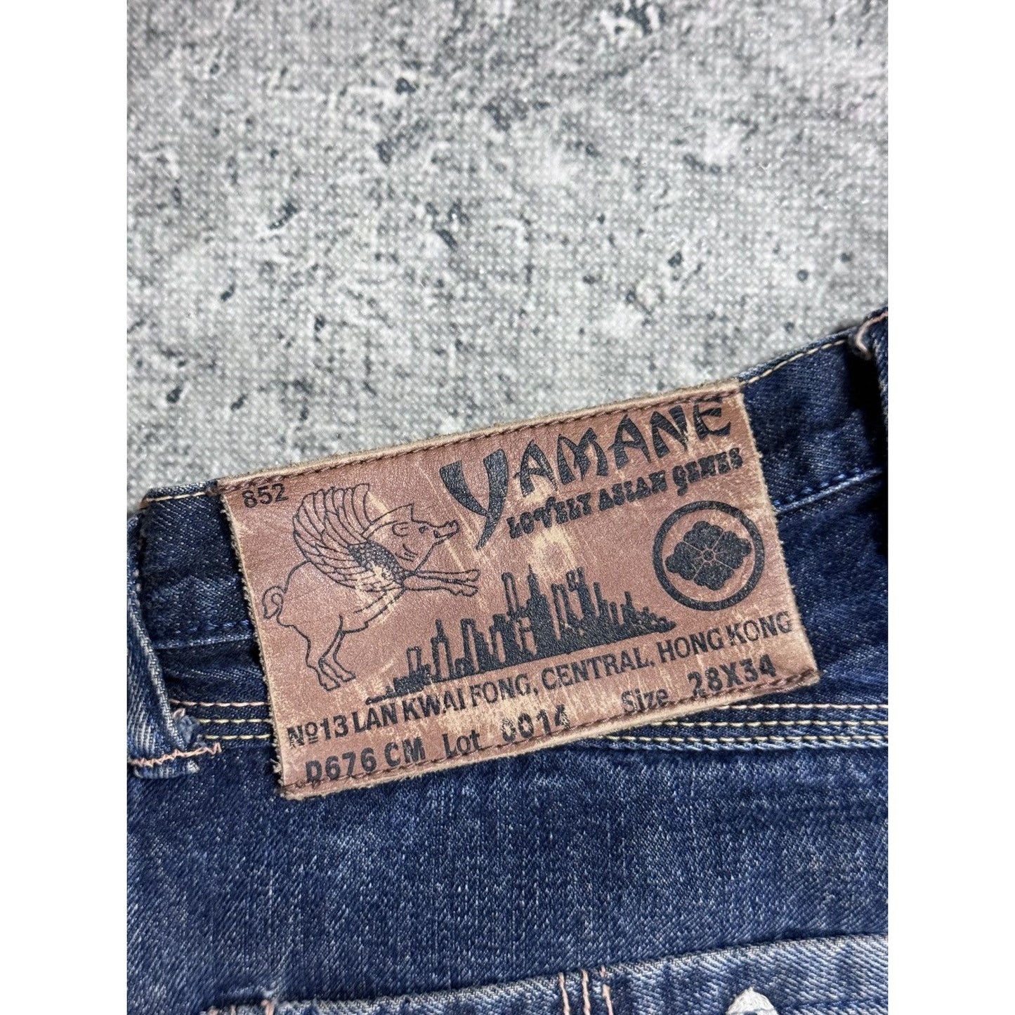 Evisu Yamane jeans embroidery japanese vintage cat face gull