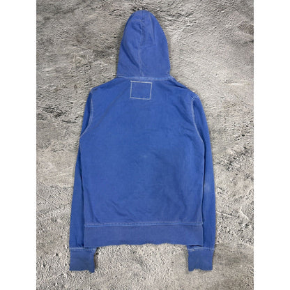 True Religion zip hoodie blue vintage big logo fade Y2K