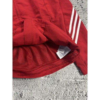 Adidas track jacket vintage red Y2K nylon zip