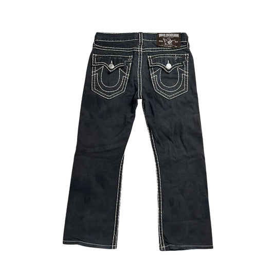 True Religion black jeans white thick stitching Y2K Ricky