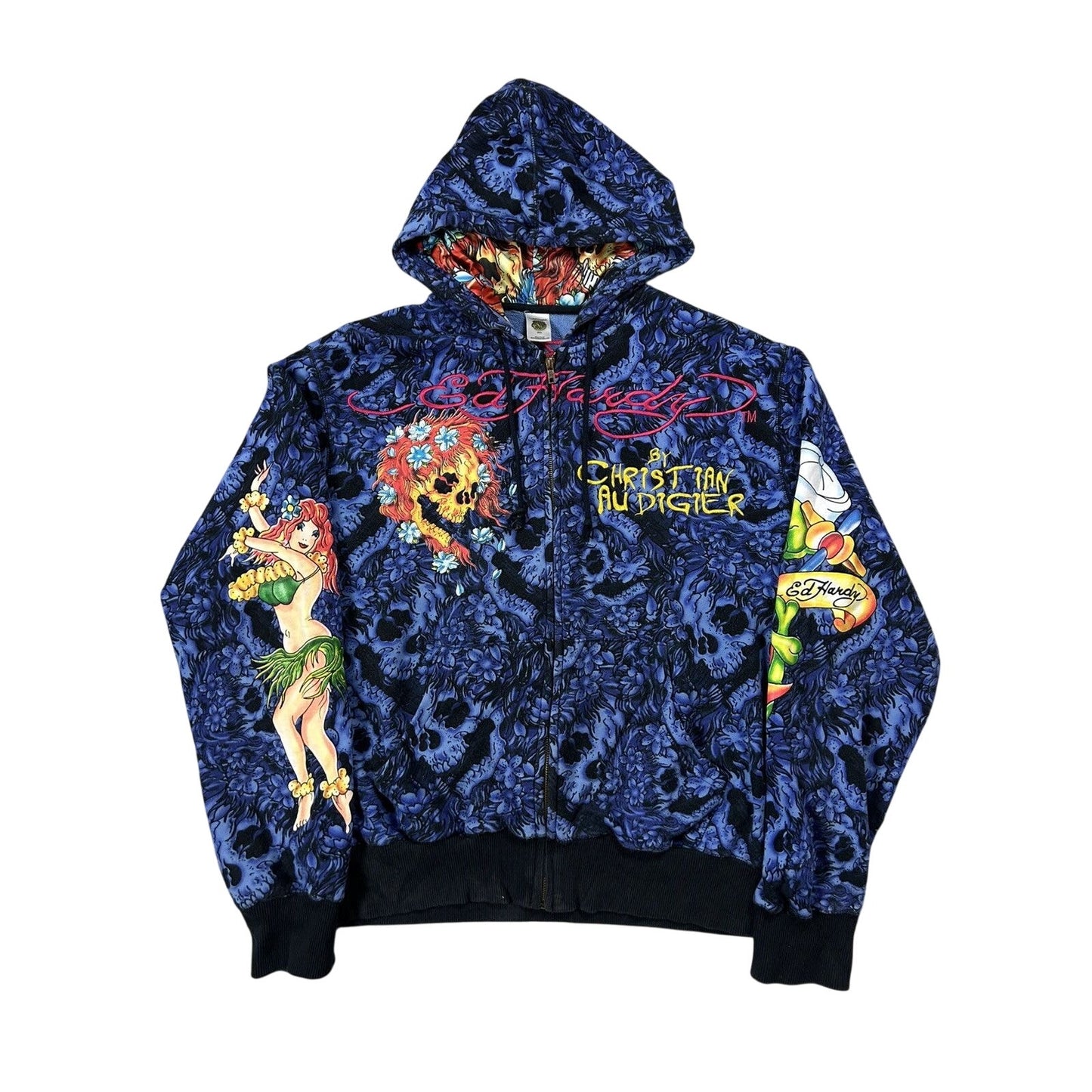 Ed Hardy zip hoodie purple vintage Y2K Christian Audigier