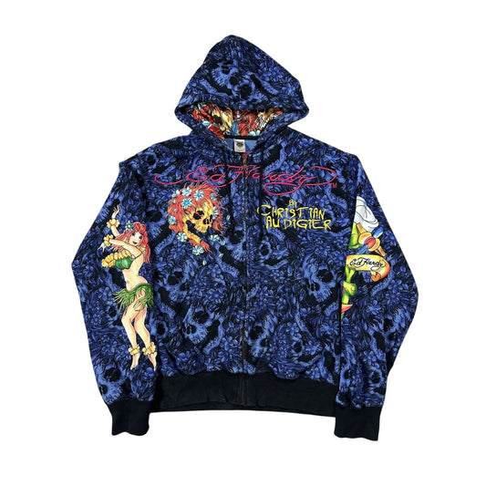 Ed Hardy zip hoodie purple vintage Y2K Christian Audigier