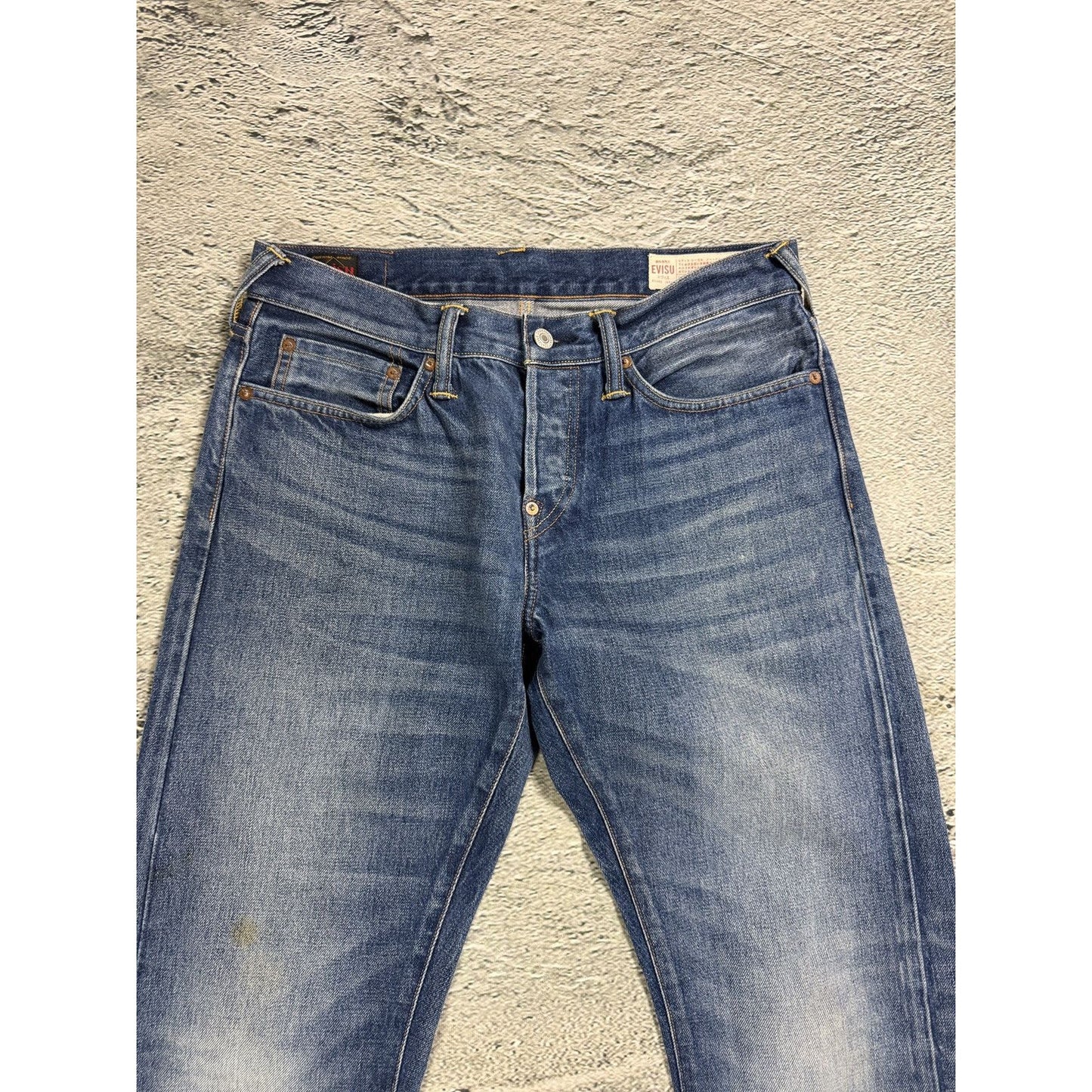 Evisu jeans vintage fisherman seagull logo selvedge denim