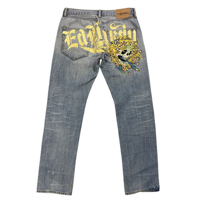 Ed Hardy Christian Audigier vintage jeans big logo pants