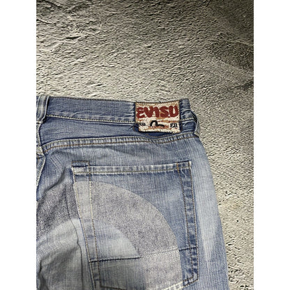 Evisu jeans EU ED vintage blue white daicock logo