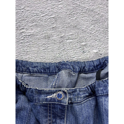 Y2K jeans flared floral embroidery rhinestone