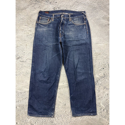 Evisu jeans daicock red big logo navy raw denim Selvedge