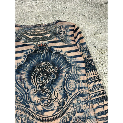 Jean Paul Gaultier Lindex Tattoo Mesh Top longsleeve blouse