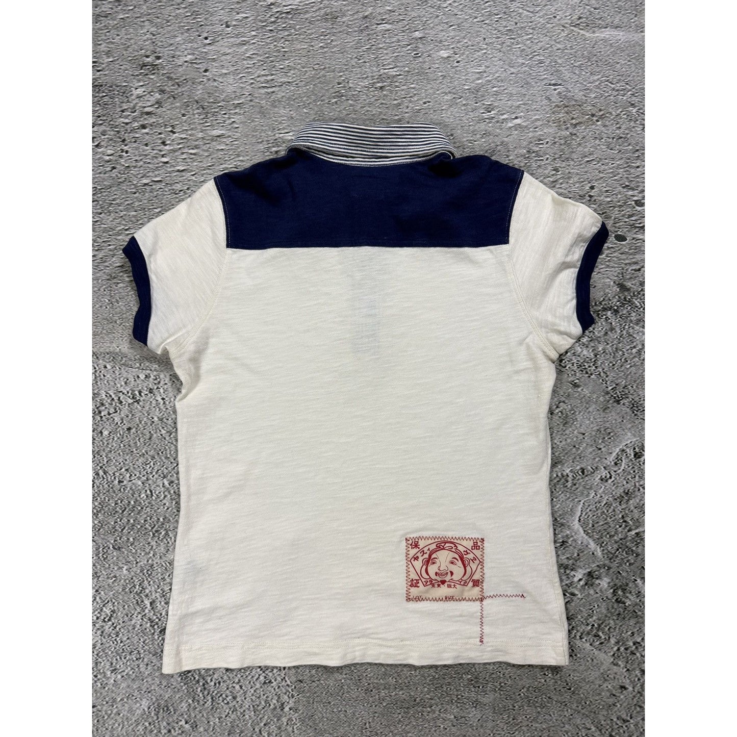 Evisu polo T-shirt big logo white Y2K