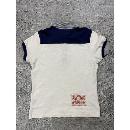 Evisu polo T-shirt big logo white Y2K