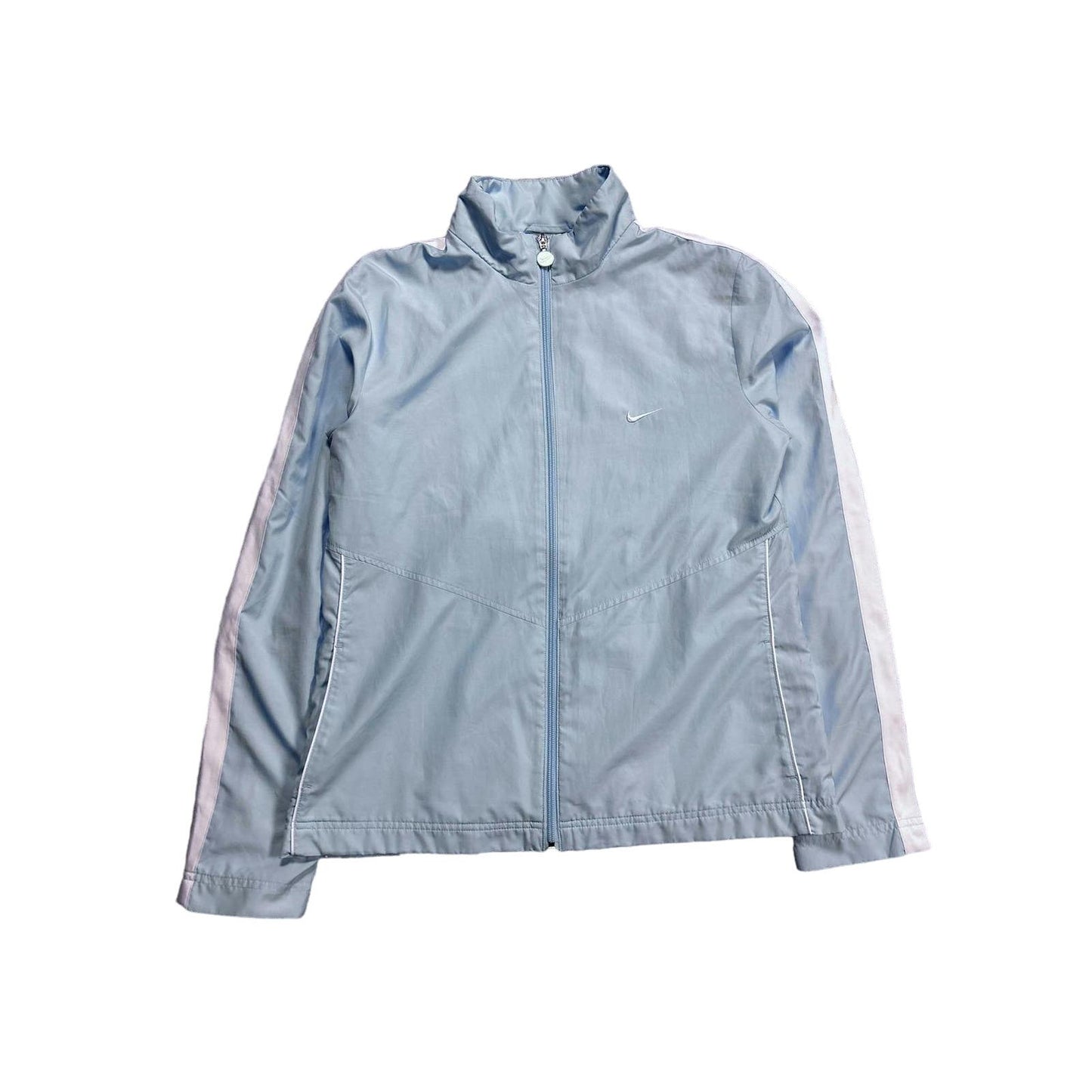 Nike nylon track jacket baby blue vintage drill Y2K