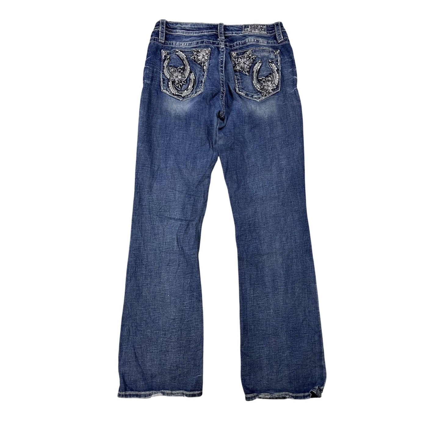 Miss Me flared bootcut white stitching denim vintage y2k