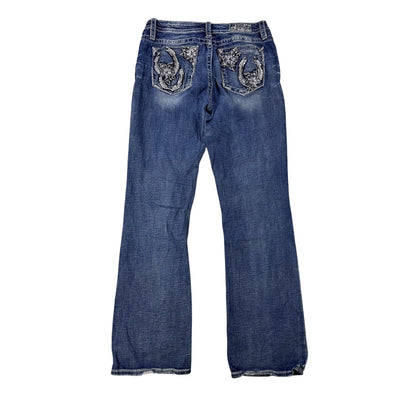 Miss Me flared bootcut white stitching denim vintage y2k