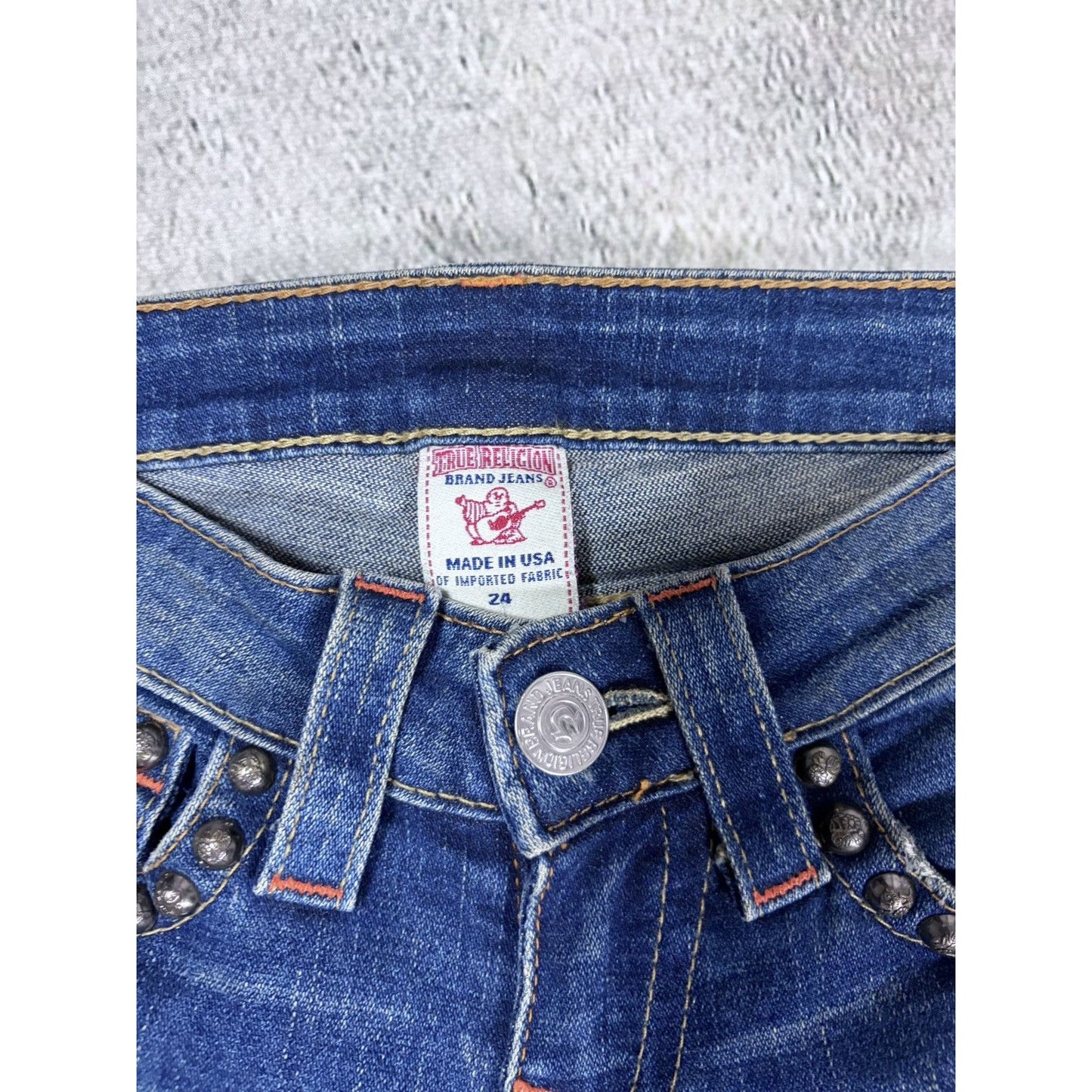 True Religion jeans studded blue flared Billy
