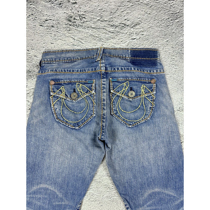 True Religion jeans vintage flared blue thick stitch