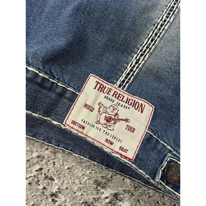 True Religion denim jacket trucker washed White stitching