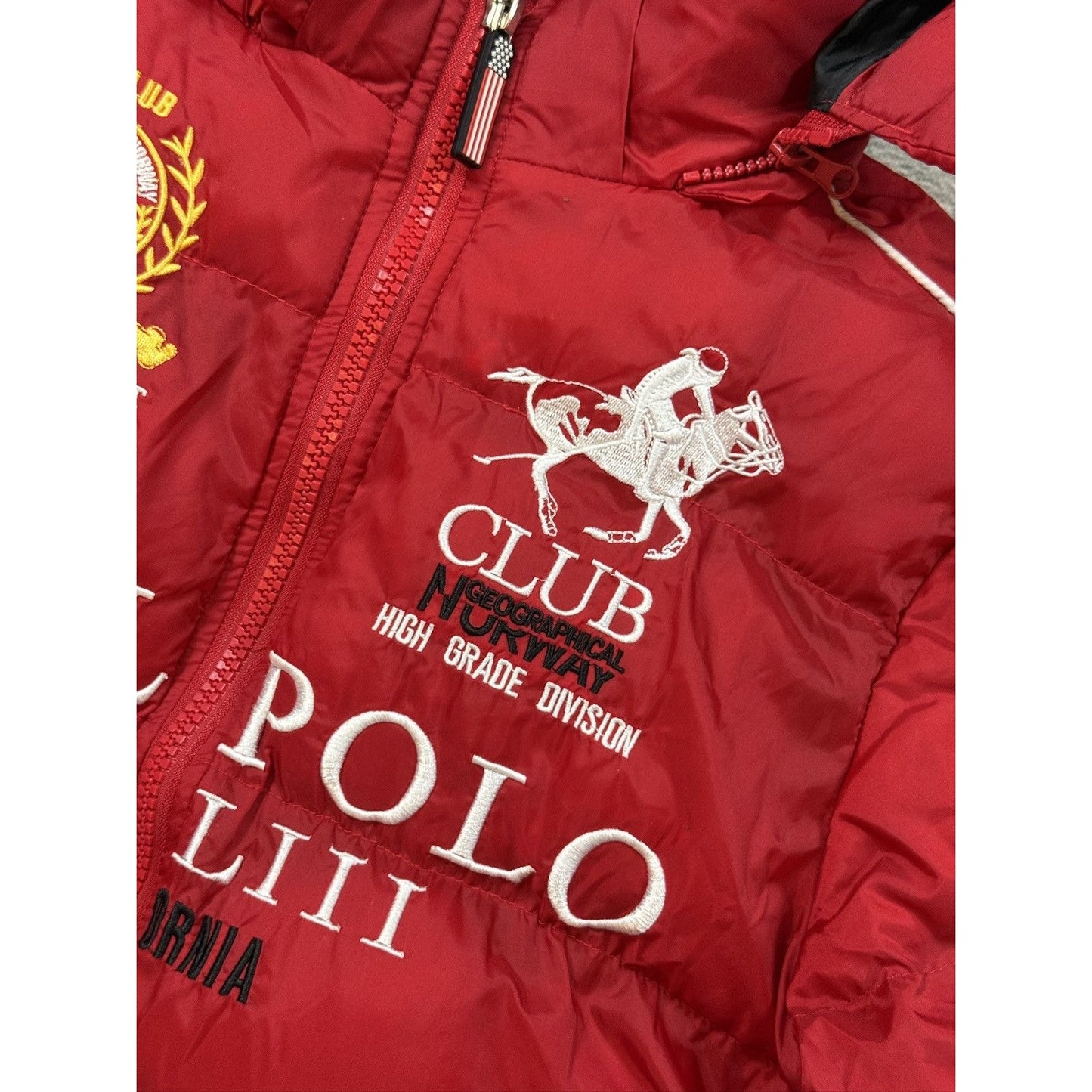 Royal Polo Geografical Norway bomber jacket puffer down red