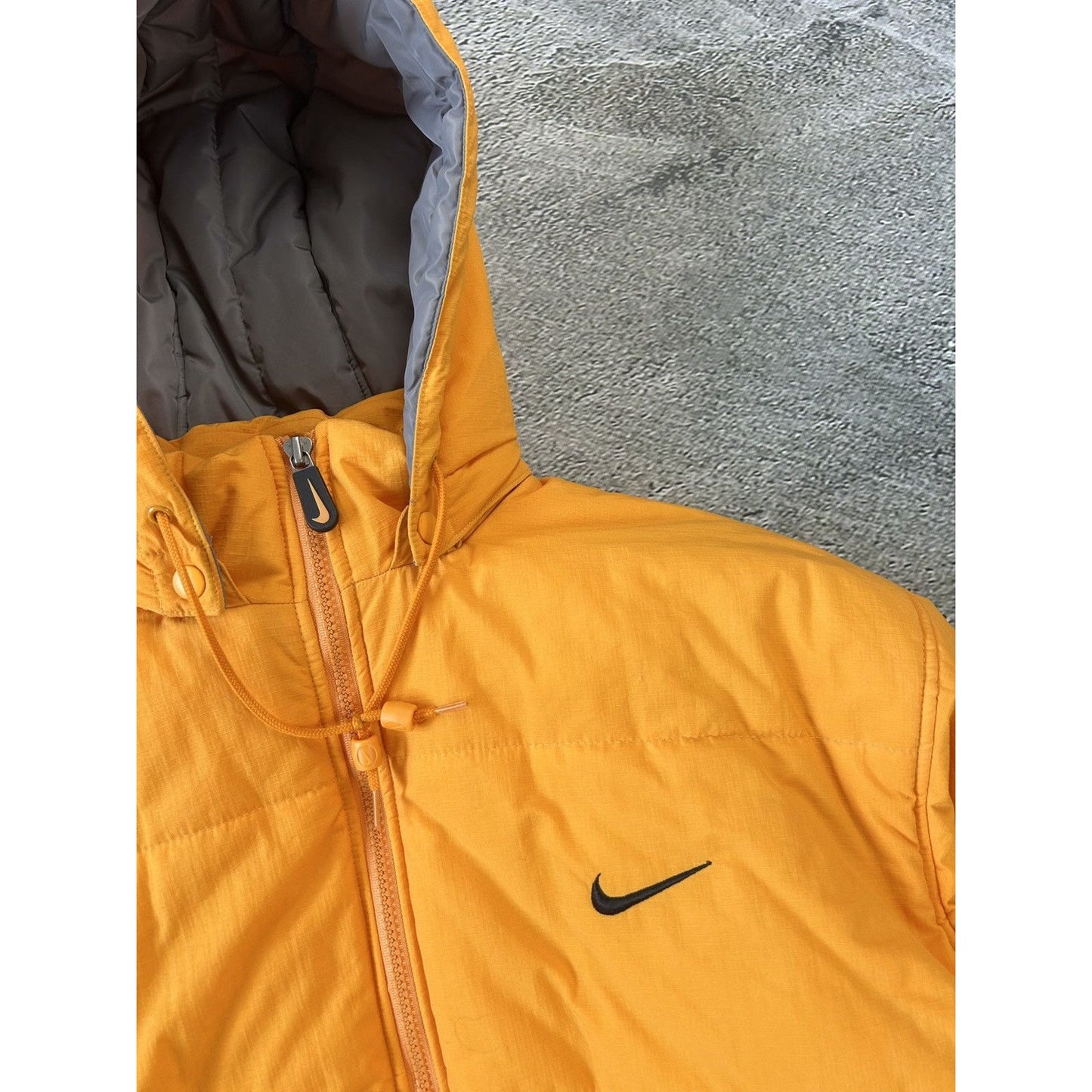 Nike vintage puffer jacket big logo 90s orange
