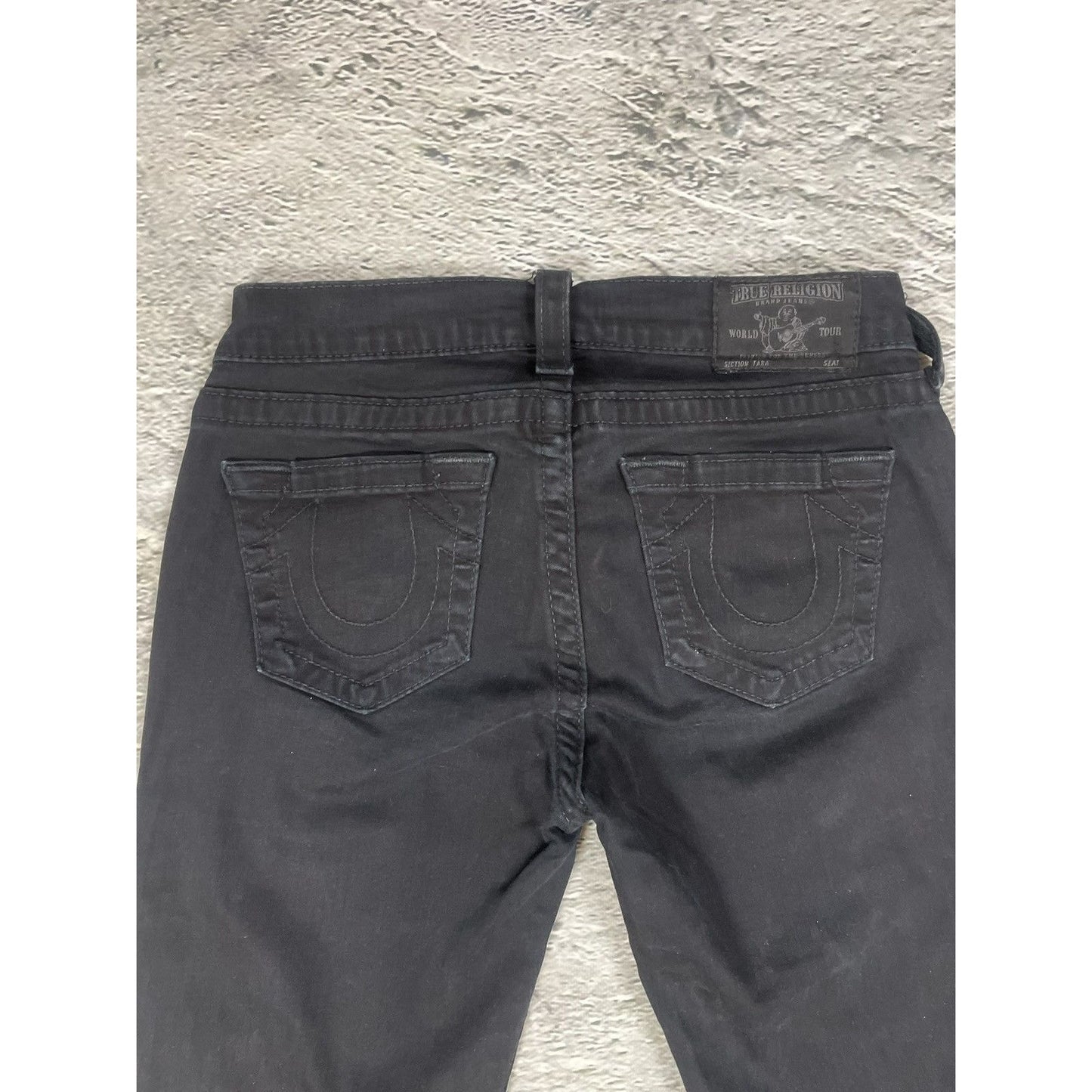 True Religion jeans biker black vintage Y2K slim skinny
