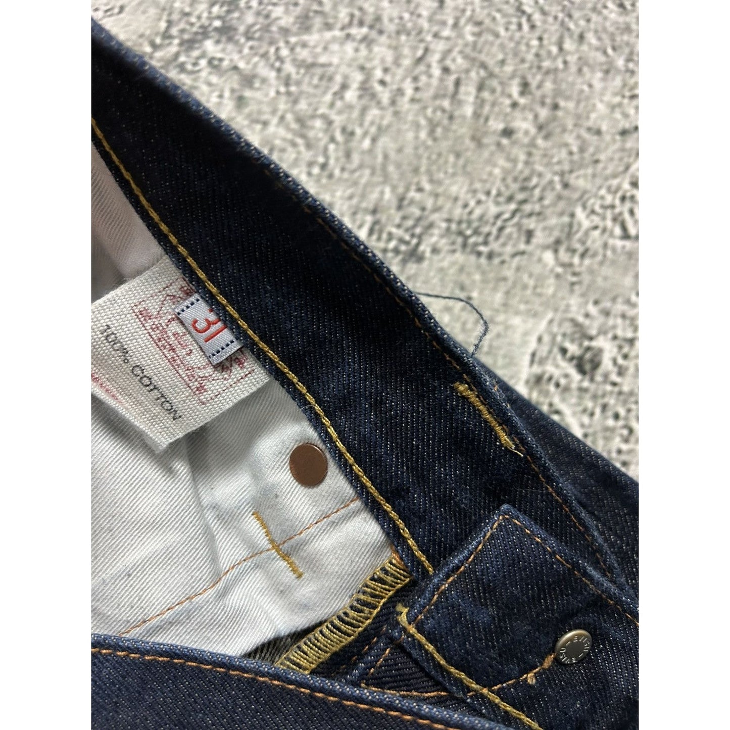 Evisu jeans daicock big logo smile face selvedge denim