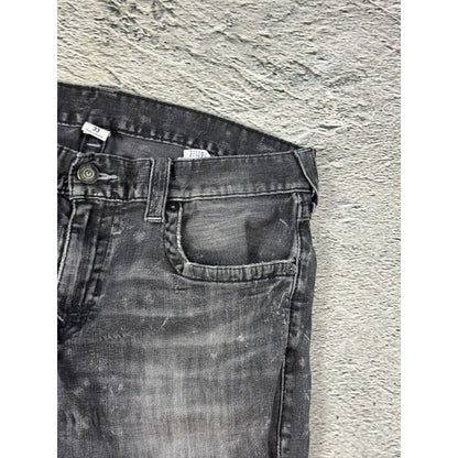True Religion washed grey dark black jeans straight