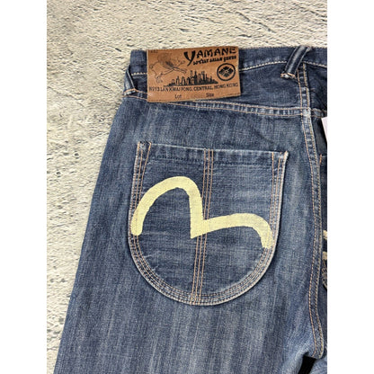 Evisu Yamane jeans vintage design selvedge embroidery cat
