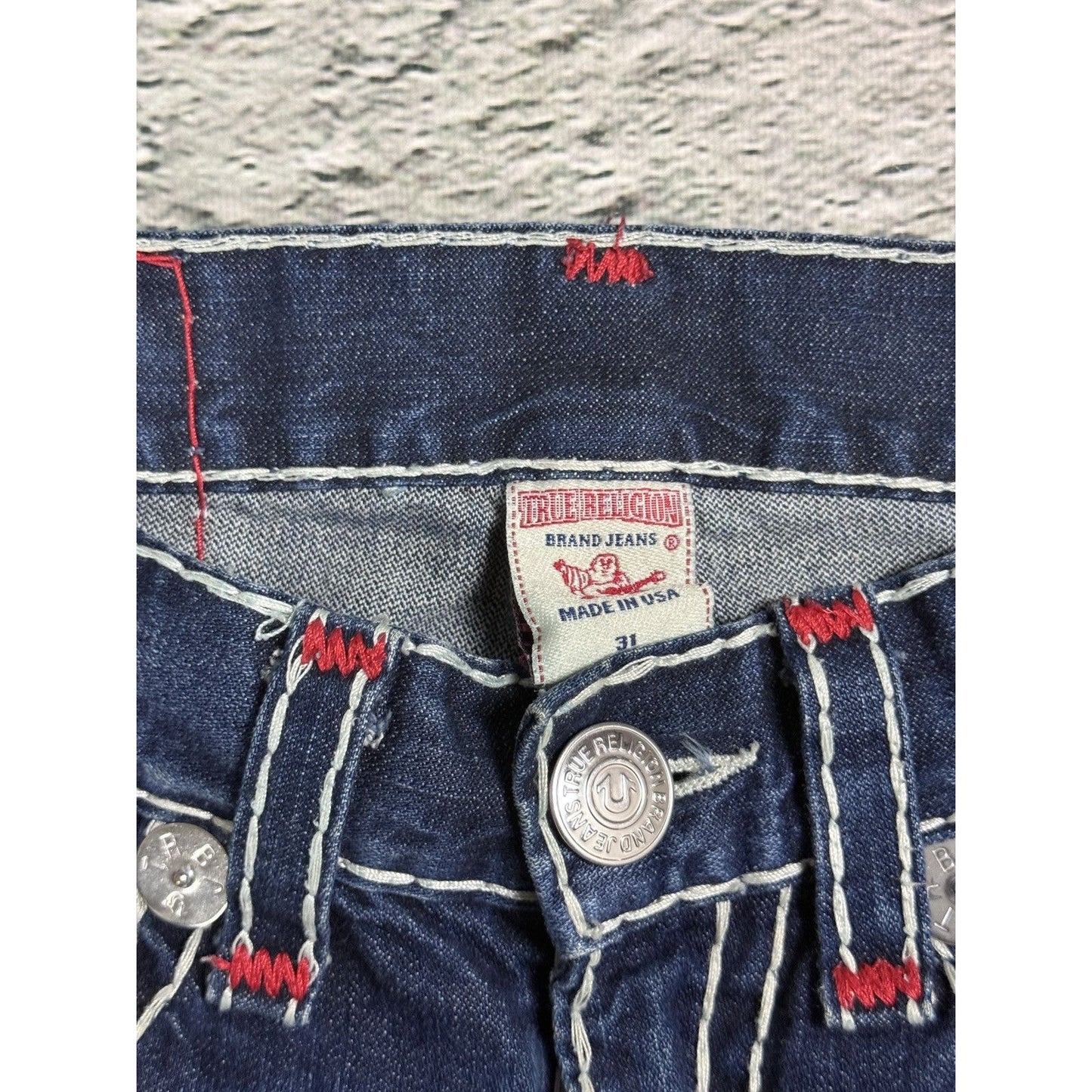 True Religion blue jeans Red Tab stitching Y2K Ricky