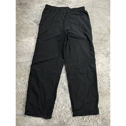 Nike track suit vintage black green nylon pants jacket drill Y2K 2 in 1