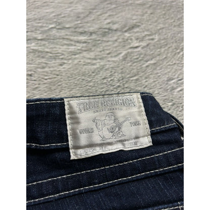 True Religion jeans slim white rhinestones vintage blue