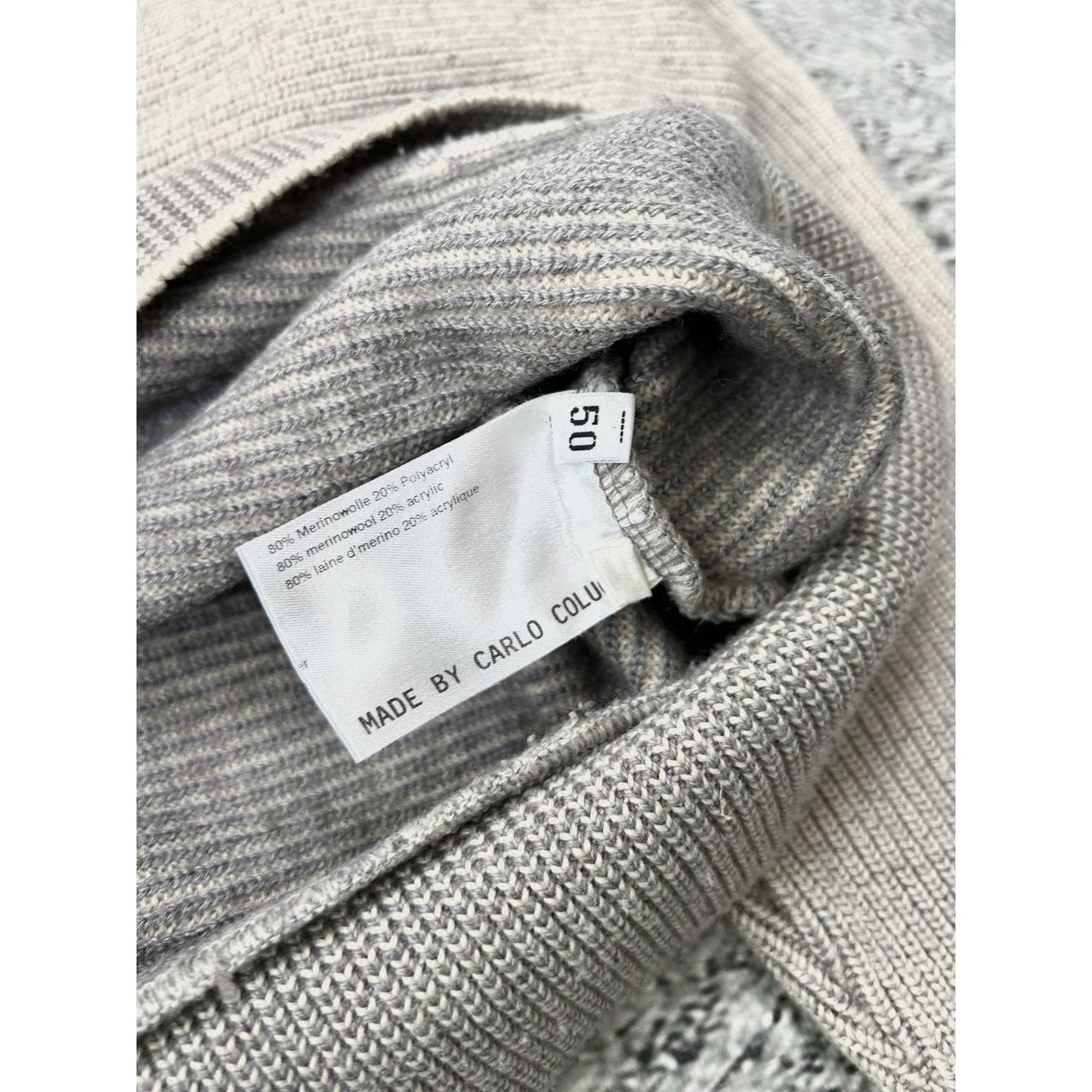 Carlo Colucci sweater Coogi style vintage beige knit