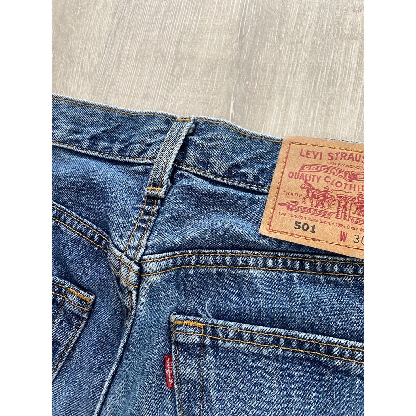 Levi’s 501 vintage denim shorts blue navy jeans jorts made in USA