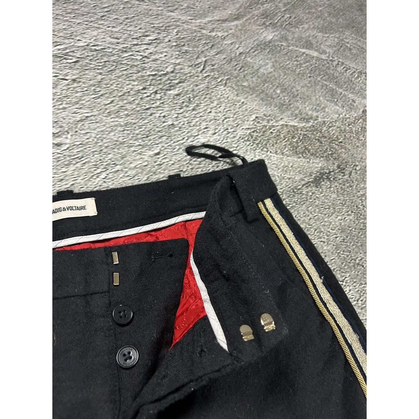 Zadig & Voltaire wool pants black gold