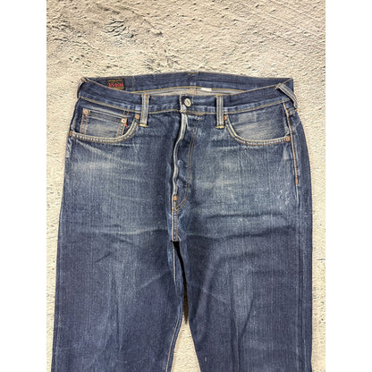 Evisu jeans daicock red big logo navy raw denim Selvedge